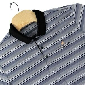 Adidas Gray Black Striped Golf Polo Shirt Mens Large Gray Black Short Sleeve